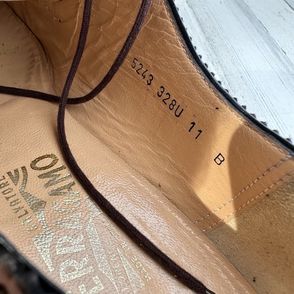 Salvatore Ferragamo Firenze Oxford Brogue Dress Shoes Men\'s 11B English Tan